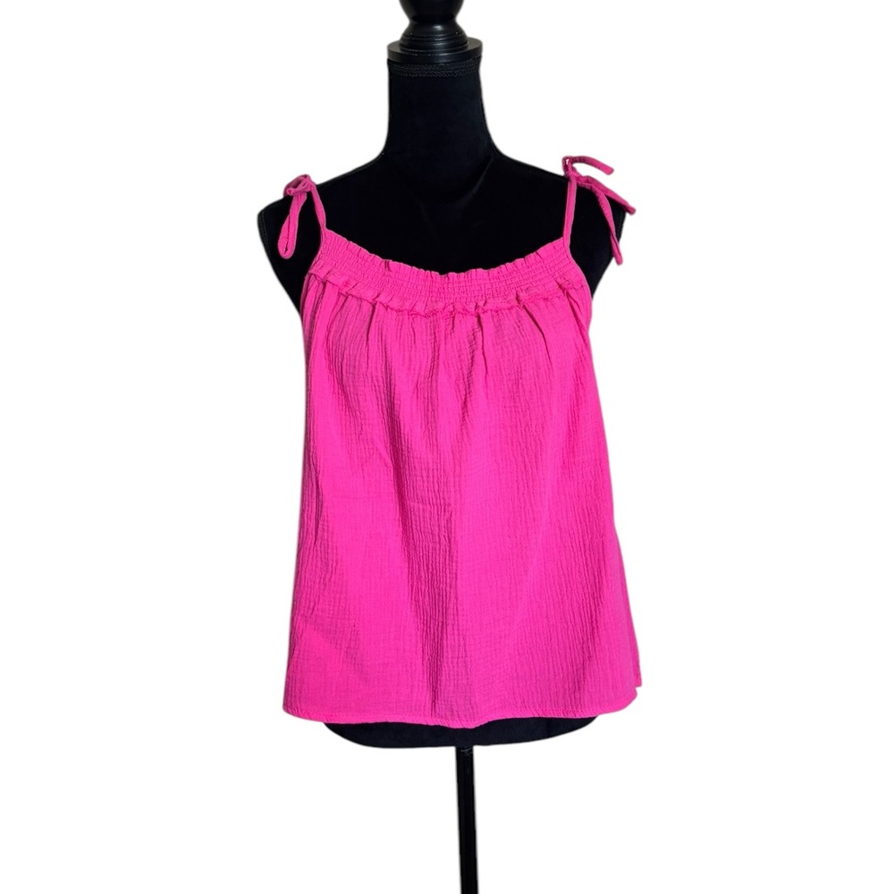 Kaktus NWT casual barbiecore hot pink spaghetti strap summer tank top size small